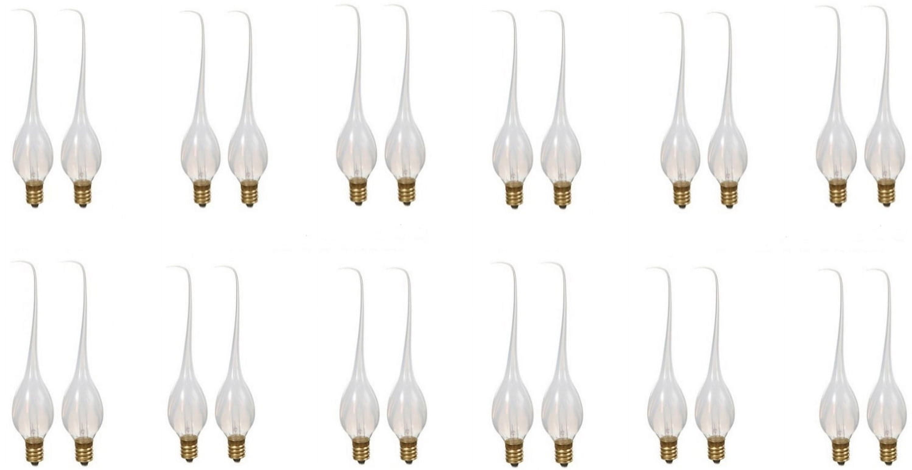 Creative Hobbies 5 Watt Silicone Dipped Country Candle Lamp Light Bulbs - Replacement Bulbs for Candles and Chandeliers - Box of 24