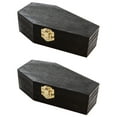 thumbnail image 1 of Creative Hobbies 6" Black Painted Wood Coffins - Fillable Mini Casket for Halloween Parties, Goth Décor, Small Pet Burials, Trinket Storage | 2 Pack, 1 of 4