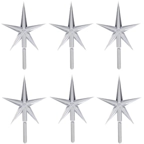 Creative Hobbies 6 Pack Clear Stars Ceramic Christmas Tree Lights Plastic Light Decorations - Replacement Parts Christmas Tree Ornaments (Clear)