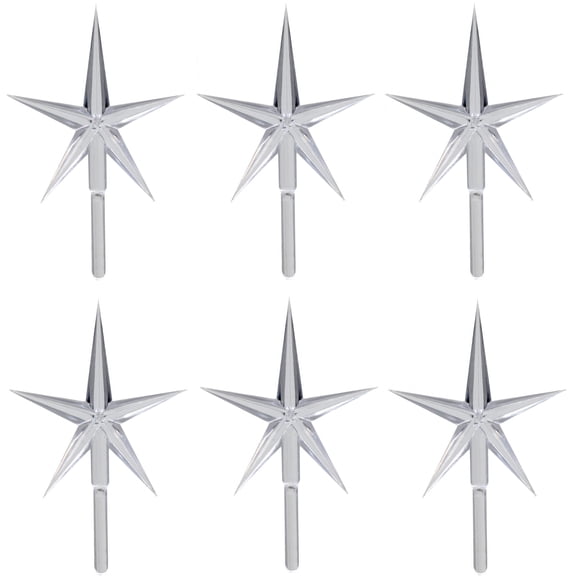 Creative Hobbies 6 Pack Clear Stars Ceramic Christmas Tree Lights Plastic Light Decorations - Replacement Parts Christmas Tree Ornaments (Clear)