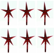 Creative Hobbies 6 Pack Red Stars Ceramic Christmas Tree Lights Plastic Light Decorations - Replacement Parts Christmas Tree Ornaments