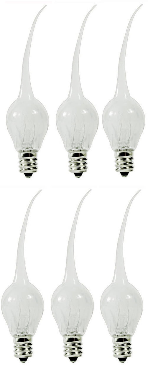 White Silicone Dipped Country Style Chandelier Light Bulbs, 6 Pack