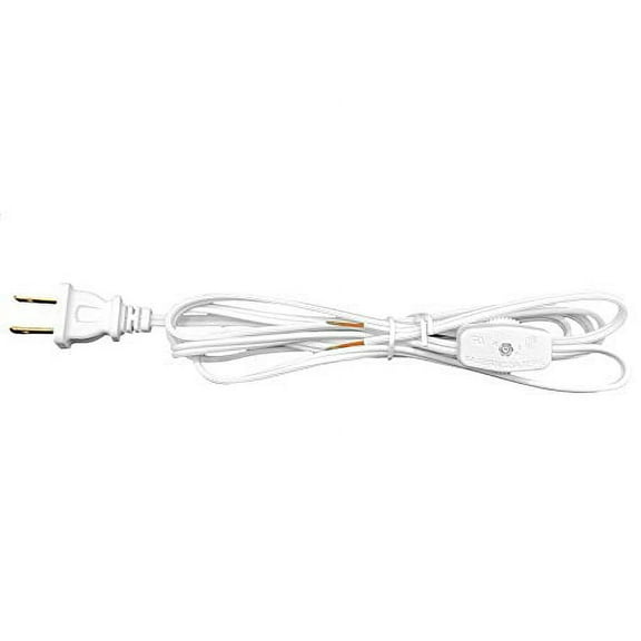 Creative Hobbies 6 White Lamp Cord with Rotary Switch Replacement Lamp Cord