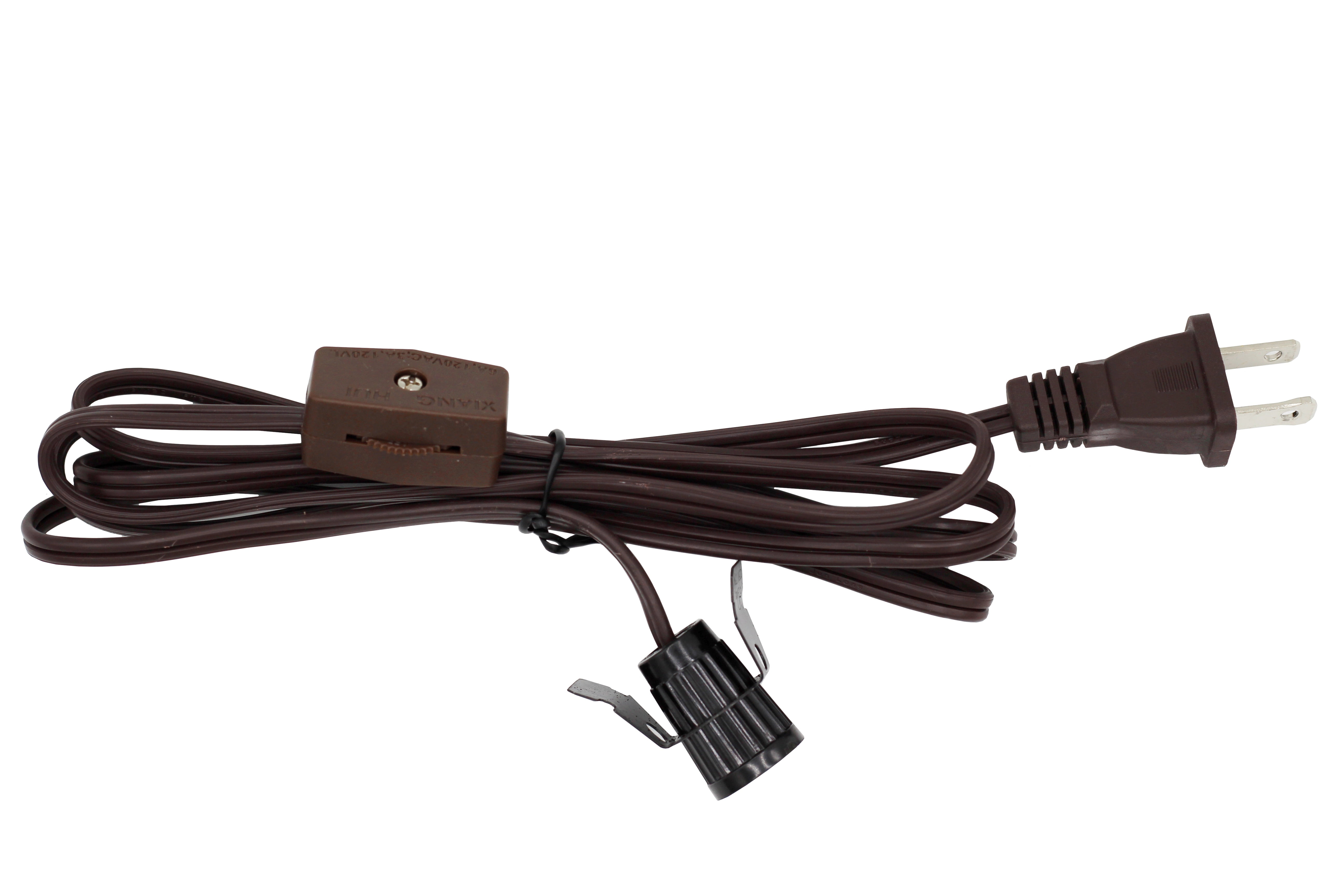 Brown 6-Foot Clip-In Lamp Cord with On/Off Switch