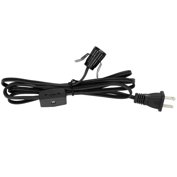 Creative Hobbies® 708N3 Black Single Light Replacement Clip in Lamp Cord for Christmas Village House, Pumpkin Lights, Small Objects | 10 Pack
