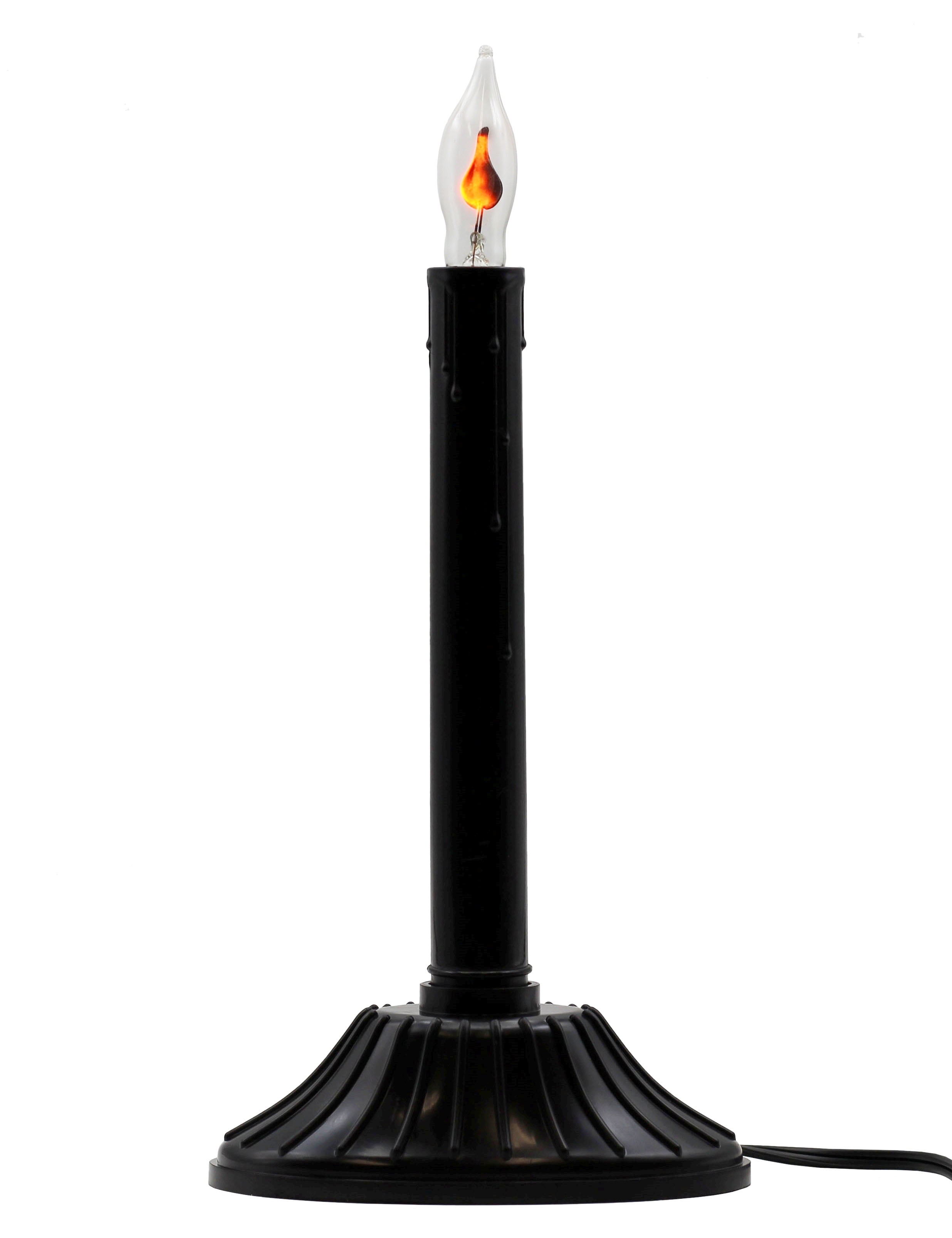 Creative Hobbies 9.5" Black Flickering Flame Indoor Candle Lamp ...