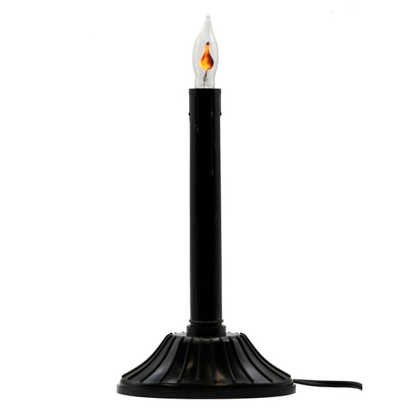 Creative Hobbies 9.5" Black Flickering Flame Indoor Candle Lamp - Perfect Halloween Decor with Realistic Flicker Effect | 1 Pack