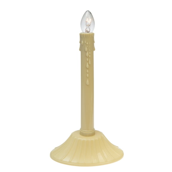 Creative Hobbies 9.5" Ivory Candolier Christmas Indoor Candle Lamp - Elegant Clear C7 Light - Perfect for Holiday Decorations and Displays