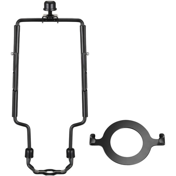 Creative Hobbies Adjustable Lamp Harp 8" 9" 10" Includes Regular Base and Uno Base and Finial (Antique Brass)