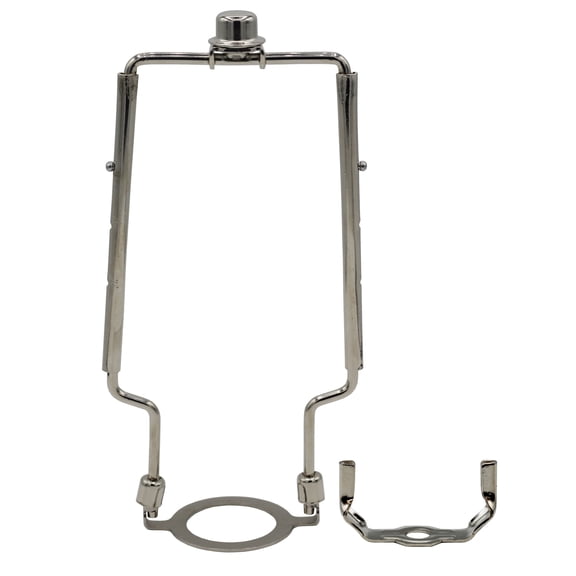 Creative Hobbies Adjustable Lamp Harp 8" 9" 10" Includes Regular Base and Uno Base and Finial (Silver)