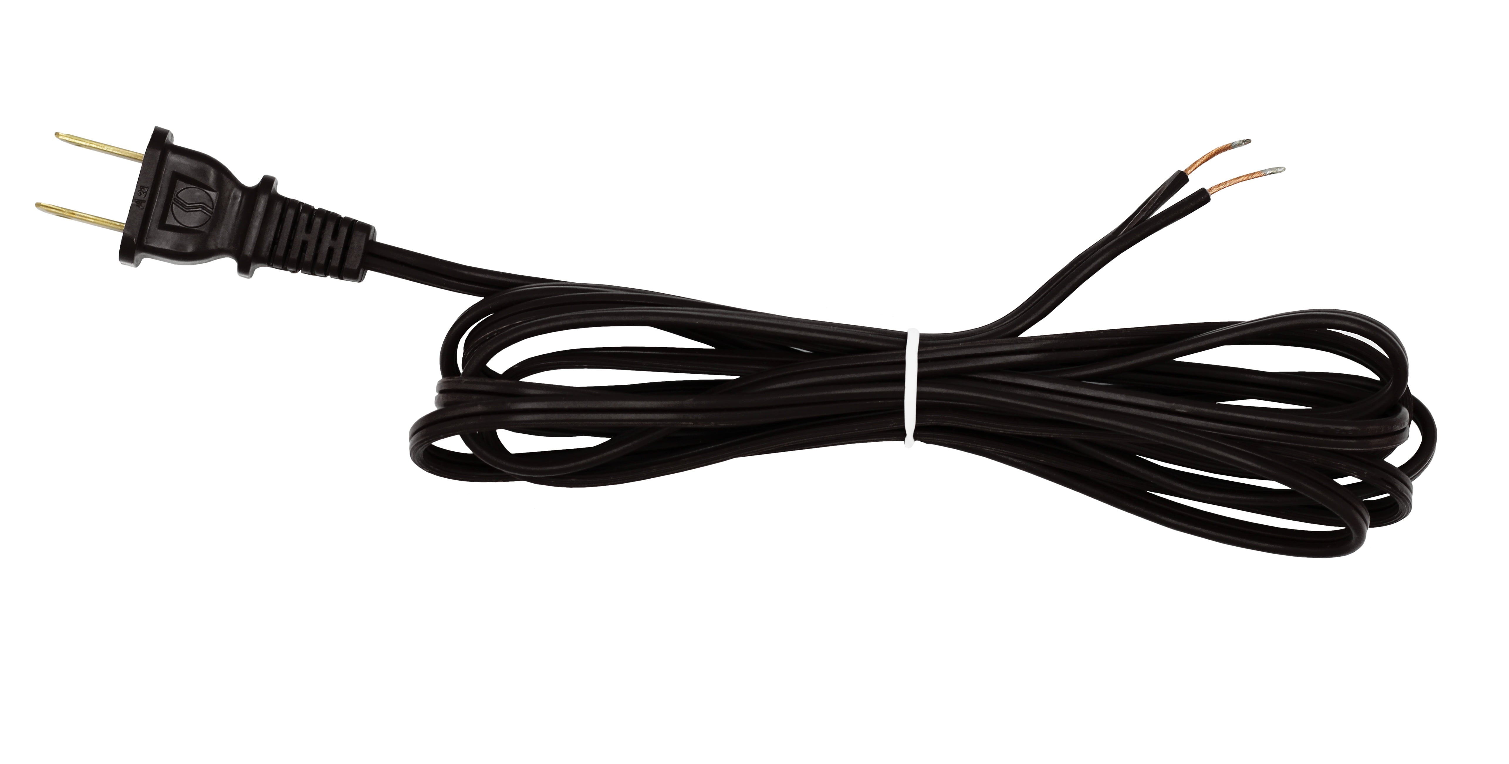 Black 12-Foot Plastic Lamp Cord for Repair and Replacement