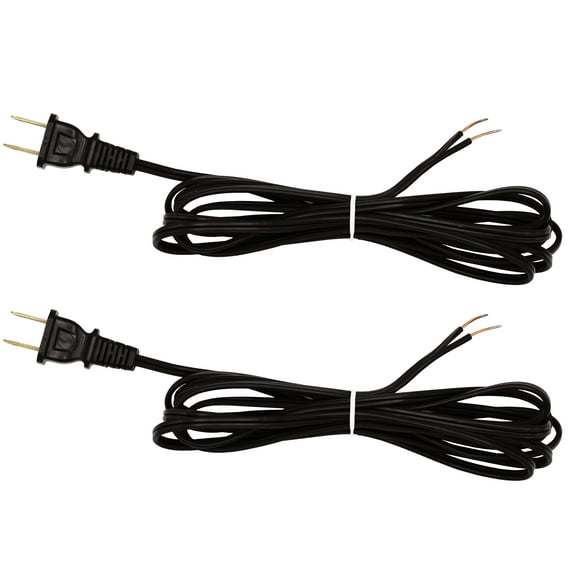 Creative Hobbies Black Lamp Cord, 12 Foot Long, Replacement Lamp Cord Lamp Repair Part, 18/2 SPT-1 Wire, UL Listed | 2 Pack