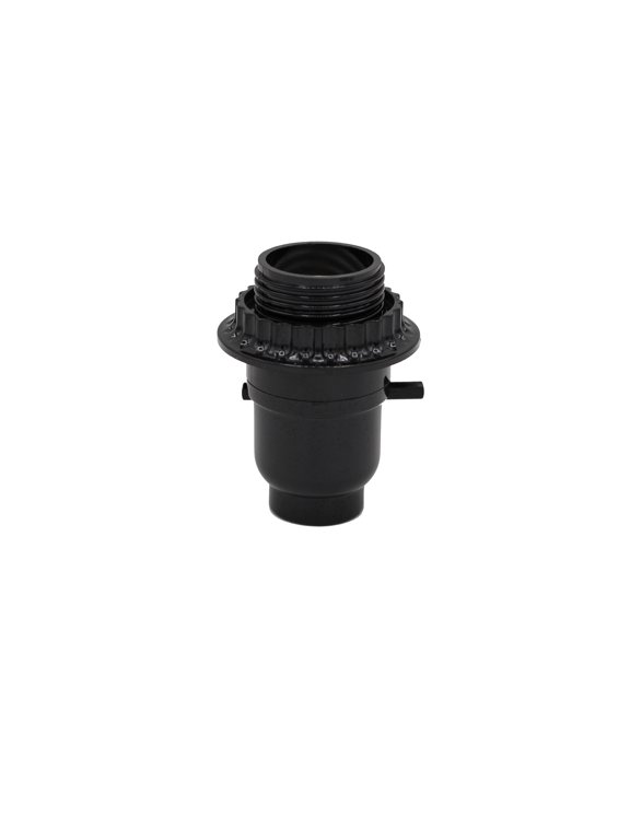 Black Phenolic Push Thru Socket with Uno Ring, 1/8 IP Thread Cap (1 Pack)
