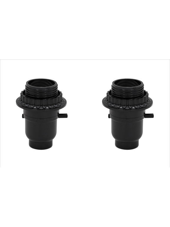 Black Phenolic Push Thru Socket with Uno Ring, 1/8 IP Thread Cap (2 Pack)