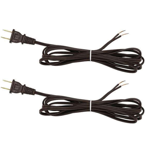 Creative Hobbies Brown Lamp Cord, 12 Foot Long, Replacement Lamp Cord Lamp Repair Part, 18/2 SPT-1 Wire, UL Listed | 2 pack
