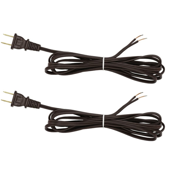 Creative Hobbies Brown Lamp Cord, 8 Foot Long, Replacement Lamp Cord Lamp Repair Part, 18/2 SPT-1 Wire, UL Listed | 2 Pack