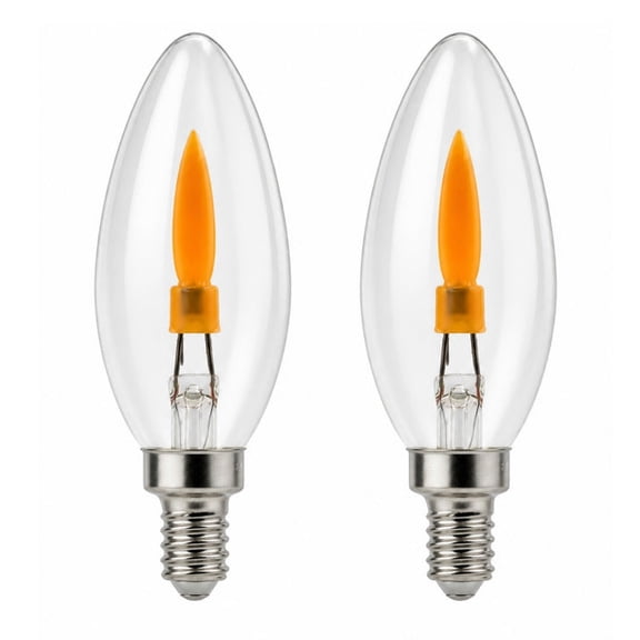 Creative Hobbies C35 Torpedo LED Flicker Flame Bulbs, 1W E12, 2 Pack