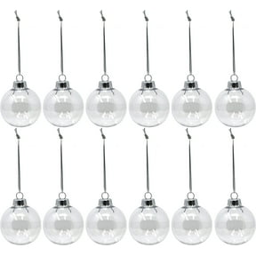 Creative Hobbies Clear Plastic Ball Ornaments, 12 Count (3.26")