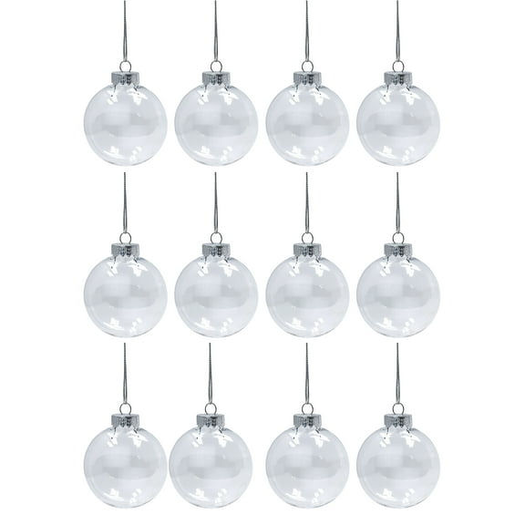 Creative Hobbies Clear Plastic Decorative Accent Ornaments, 12 Count (3.15")