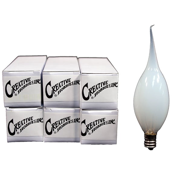 Creative Hobbies Country Style Silicone Dipped Candle Light Bulbs, 15 Watt -Pack of 6 Bulbs