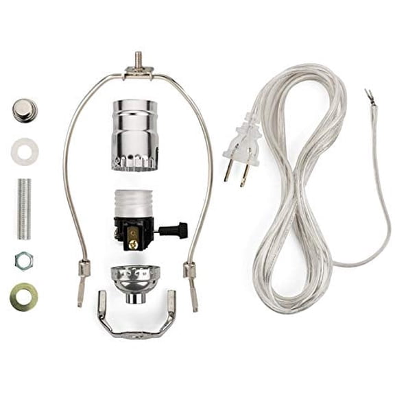 Creative Hobbies ML93H Silver Finish Make-A-Lamp Kit with All Parts Needed and Instructions for DIY Lamp Design or Repair