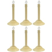 Creative Hobbies Electric Candolier Indoor Christmas Candle Lamp, Ivory Plastic with Clear C7 Light Bulb - Pack of 6