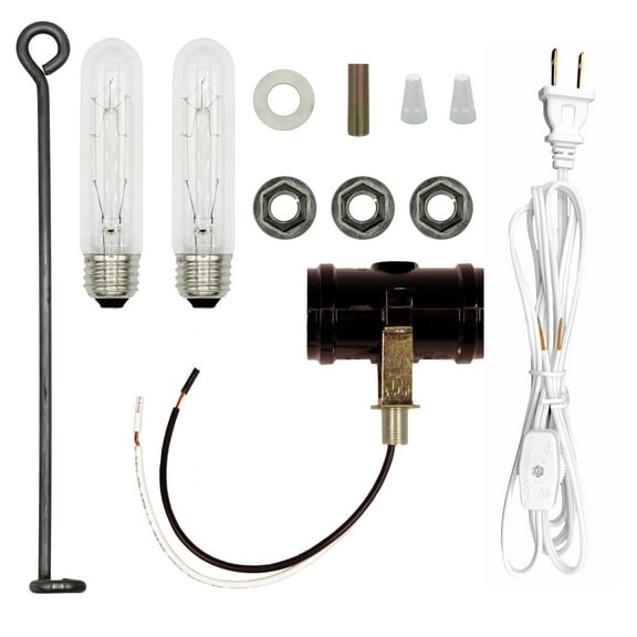 Creative Hobbies Extra Tall Christmas Tree Wiring Kit #ML5-2B6, Double 40 watt bulbs, Wire Bracket, Double Medium (Edison) Base Socket, Great For Lighting Large Size Objects