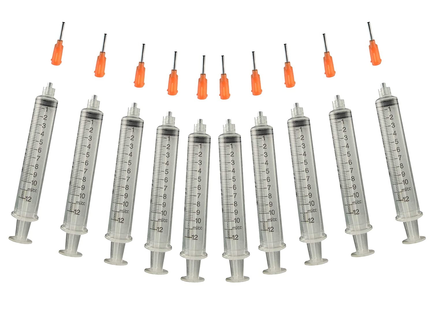 Creative Hobbies Glue Applicator Syringe for Flatback Rhinestones & Hobby Crafts, 10 ML with Precision Tips - Value Pack of 10 (15 Gauge)