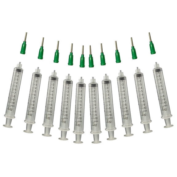 Creative Hobbies Glue Applicator Syringe for Flatback Rhinestones & Hobby Crafts, 10 ML with Precision Tips - Value Pack of 10 (18 Gauge)