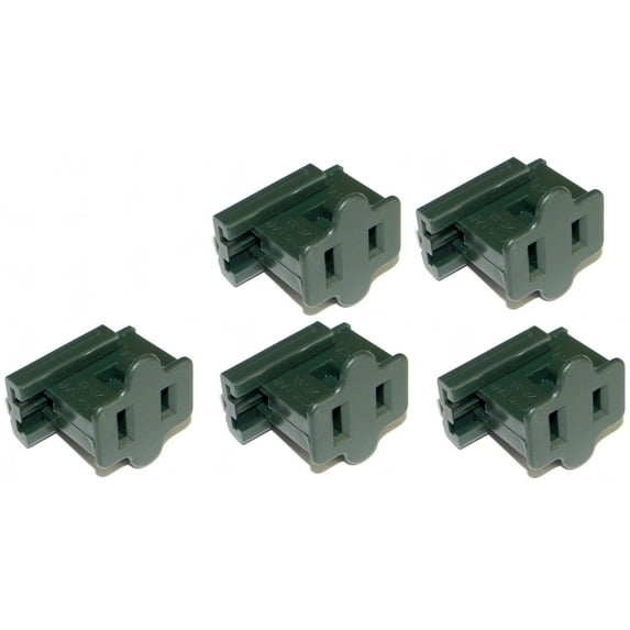 Creative Hobbies Green SPT-1 Female Slip On Plug, Zip Plug, Vampire Plug, Gilbert Plug, Slide Together Plug Add On Outlet, Pack of 5