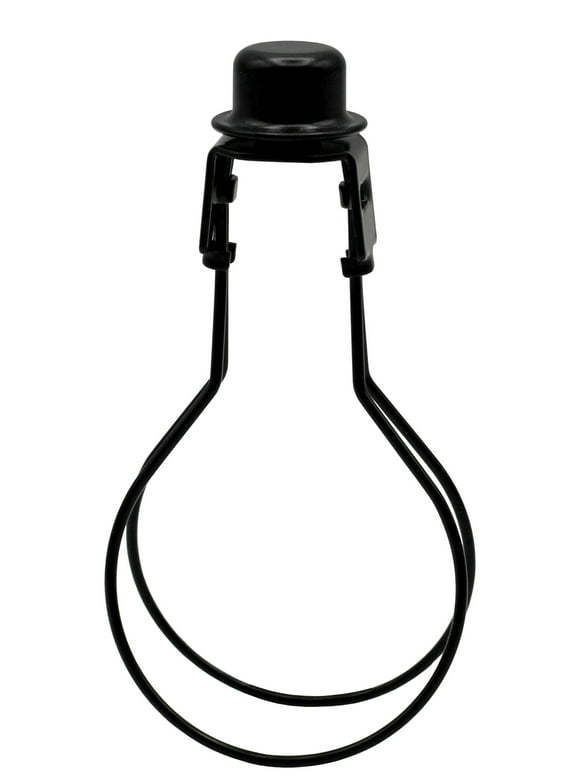 Creative Hobbies Lamp Shade Light Bulb Clip Adapter Clip on with Shade Attaching Finial Top, Black Color | 1 Pack