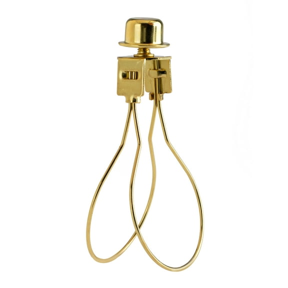 Creative Hobbies Lamp Shade Light Bulb Clip Adapter Clip on with Shade Attaching Finial Top, Gold Color