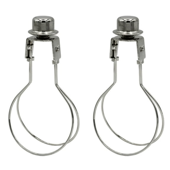 Creative Hobbies® Lamp Shade Light Bulb Clip Adapter - Silver Color (2 Pack)