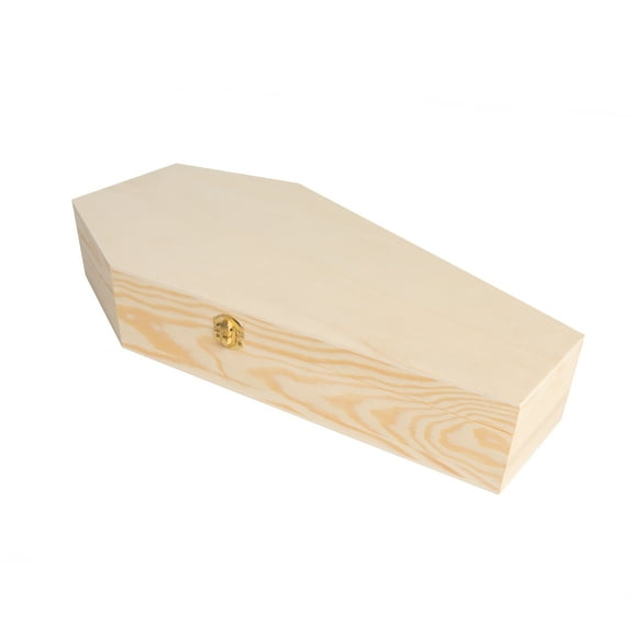 Creative Hobbies Large 18 Inch Halloween Coffin Box - Fillable Hinged Box for Halloween Dcor, Party Favor, Goth, Doll Coffin, Coffin Ring Box, Pet Casket | 18"x9"x3.19