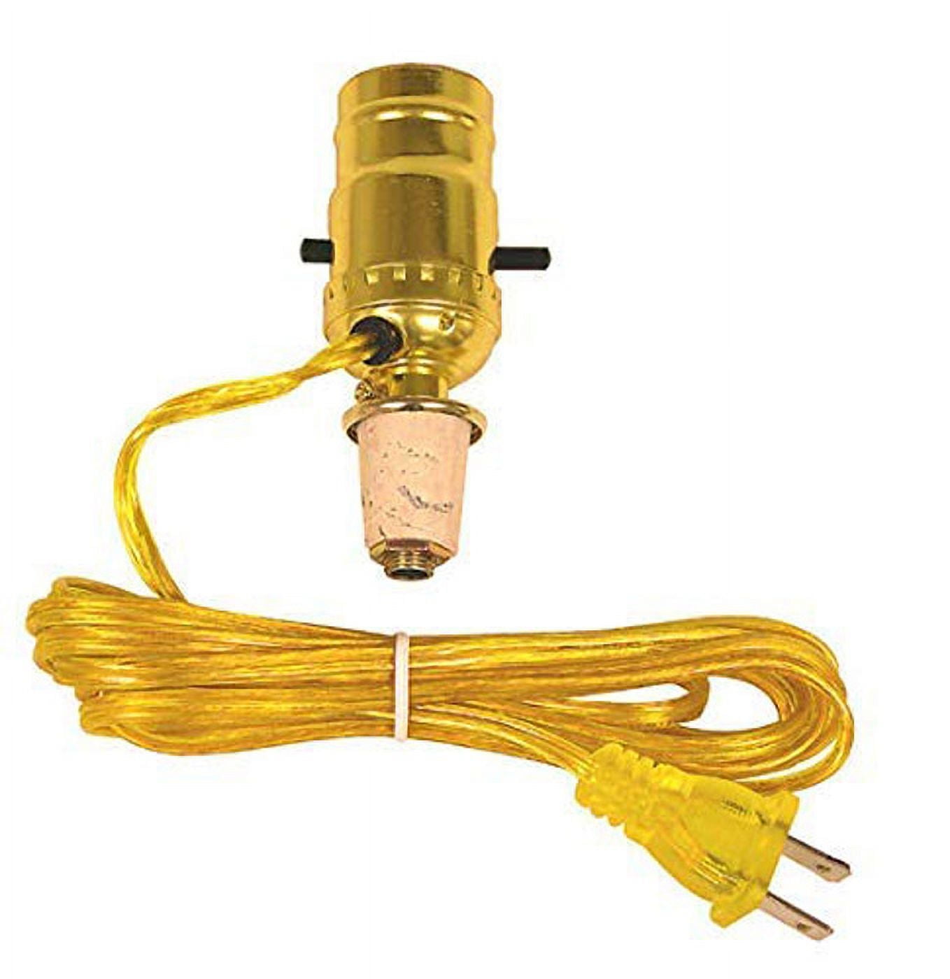 Gold Brass Clip-on Wine Bottle Lamp Kit with Paper Shade