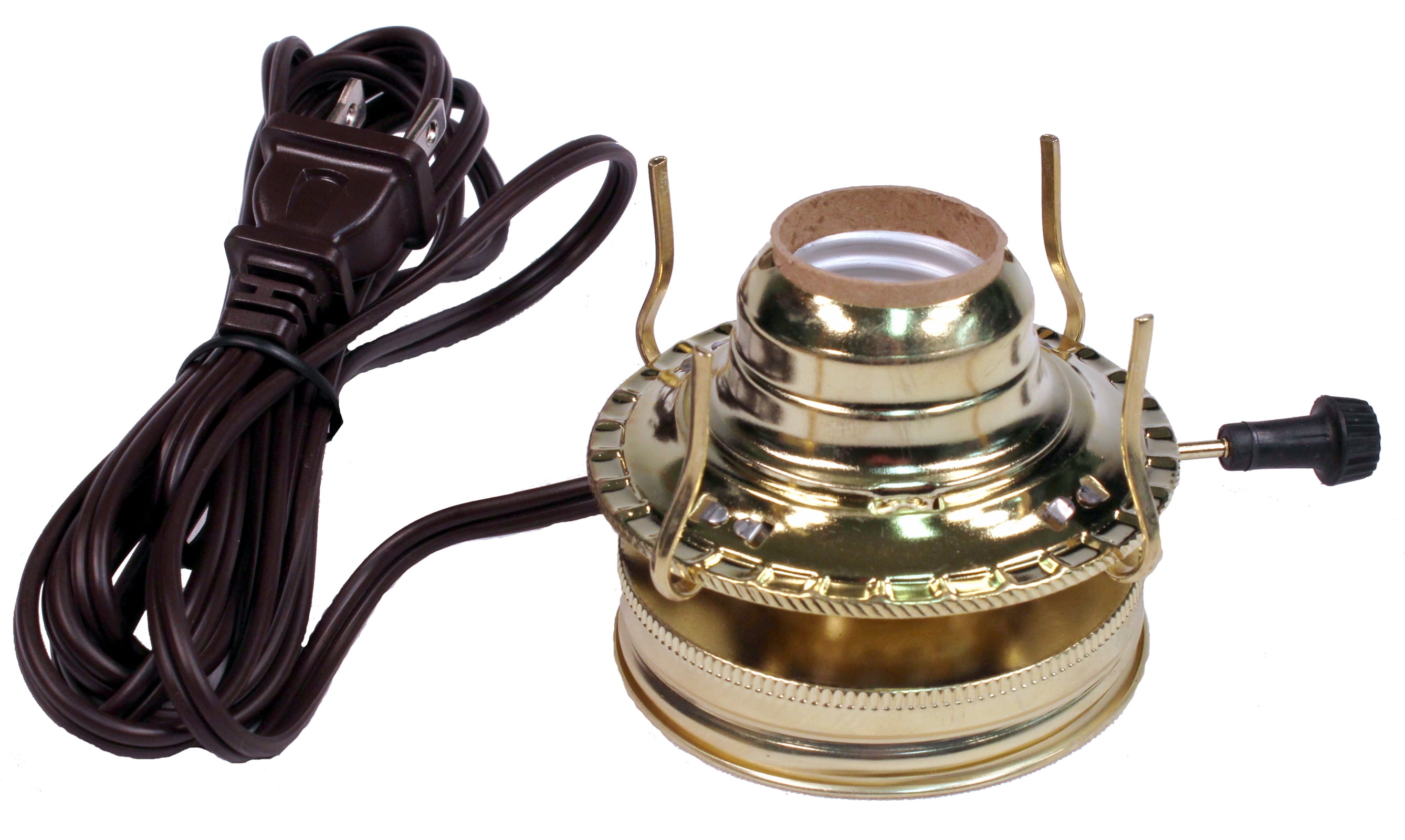 Nickel Mason Jar Electric Oil Lamp Burner Conversion Kit