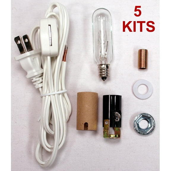 Creative Hobbies ML2-25B6 Medium Christmas Tree Wiring Kit, 25 watt bulb, Great For Lighting Medium Size Objects, Lot of 5 Kits