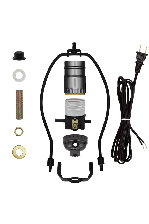 ML93HK Black Finish Make-A-Lamp Kit with All Parts Needed and Instructions for DIY Lamp Design or Repair