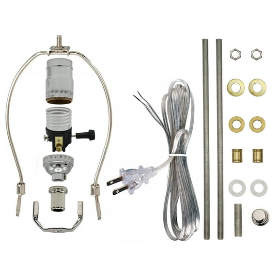 Creative Hobbies ML94KIT Premium Lamp Kit with All Parts for DIY Lamp Design or Repair (Silver)