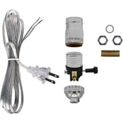 Creative Hobbies Make a Lamp or Repair Kit - All Essential Hardware, 3 Way Socket, and Electric Cord (Silver)
