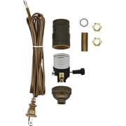 Creative Hobbies Make a Lamp or Repair Kit - All Essential Hardware, 3 Way Socket, and Matching Electric Cord (Bronze)