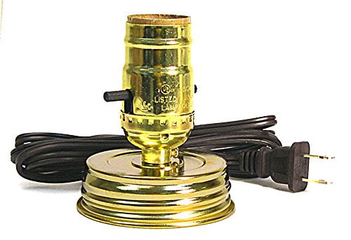 Gold Brass Pre-Wired Mason Jar Lamp Kit
