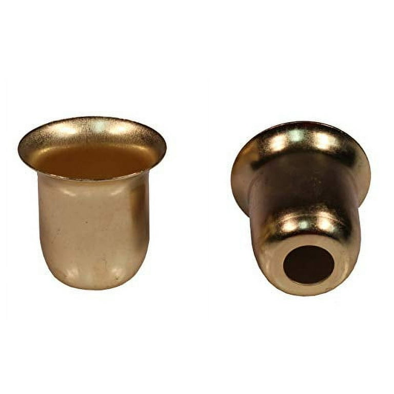 Creative Hobbies Metal Candle Cups fit Standard Tapered Wax Candles or  Votive Pegs - Brass Color Finish - for Lamp or Candle Making ~ Pack of 20 :  Home & Kitchen 
