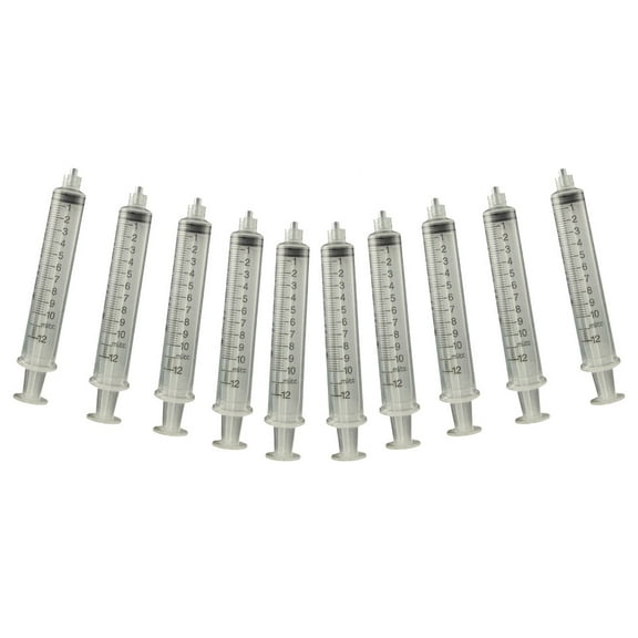 Creative Hobbies Plastic Non-Sterile Dispensing Luer Lock Syringe Without Needle 10ML - Pack of 10