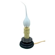 Creative Hobbies Rustic Country Candle Lamp, 5 inch Tall Overall, On/Off Switch, Metal Trim, Plug-In, Silicone Bulb