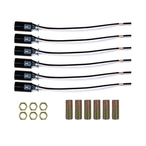 Creative Hobbies #SOCKETHW Candelabra Base Lamp Holder Light Socket, 6 Inch Wire Leads | Mounting Hardware Included (6)