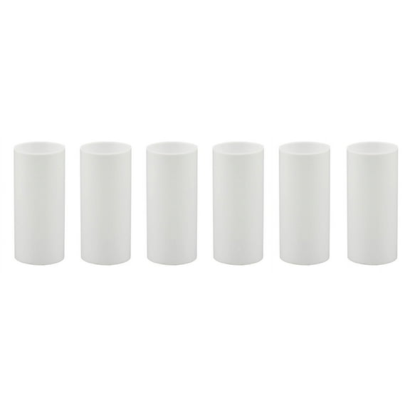 Creative Hobbies Set of 6, 2 Inch Tall White Plastic Candle Covers Sleeves Chandelier Socket Covers ~Candelabra Base
