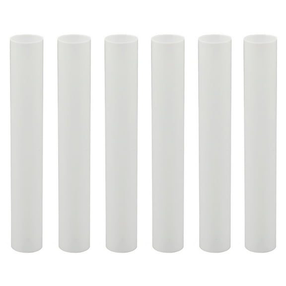 Creative Hobbies Set of 6, 6 Inch Tall White Plastic Candle Covers Sleeves Chandelier Socket Covers ~ E12 Candelabra Base