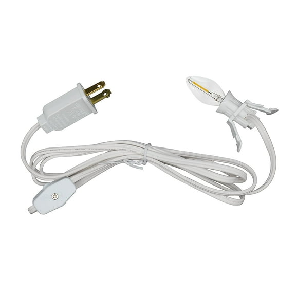 Creative Hobbies® Single Light Replacement Clip in Lamp Cord for Christmas Village House Includes LED Light Bulb | 1 Pack