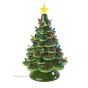 Creative Hobbies Store Classic Vintage Multi-color Light Christmas Tree, Ceramic Green, 15.5